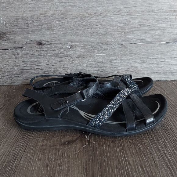 Abeo Laguna Black Multi Sandals Leather Size 10 - Picture 1 of 6